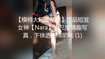 【模特大尺度私拍】极品短发女神【Nara】大尺度情趣写真，下体透明薄阴贴 (1)