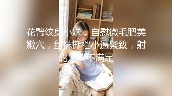 花臂纹身小妹，自慰微毛肥美嫩穴，丝袜撕裆小逼紧致，射的太快不满足