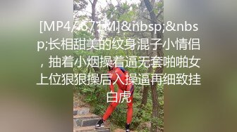 [MP4/ 671M]&nbsp;&nbsp;长相甜美的纹身混子小情侣，抽着小烟操着逼无套啪啪女上位狠狠操后入操逼再细致挂白虎